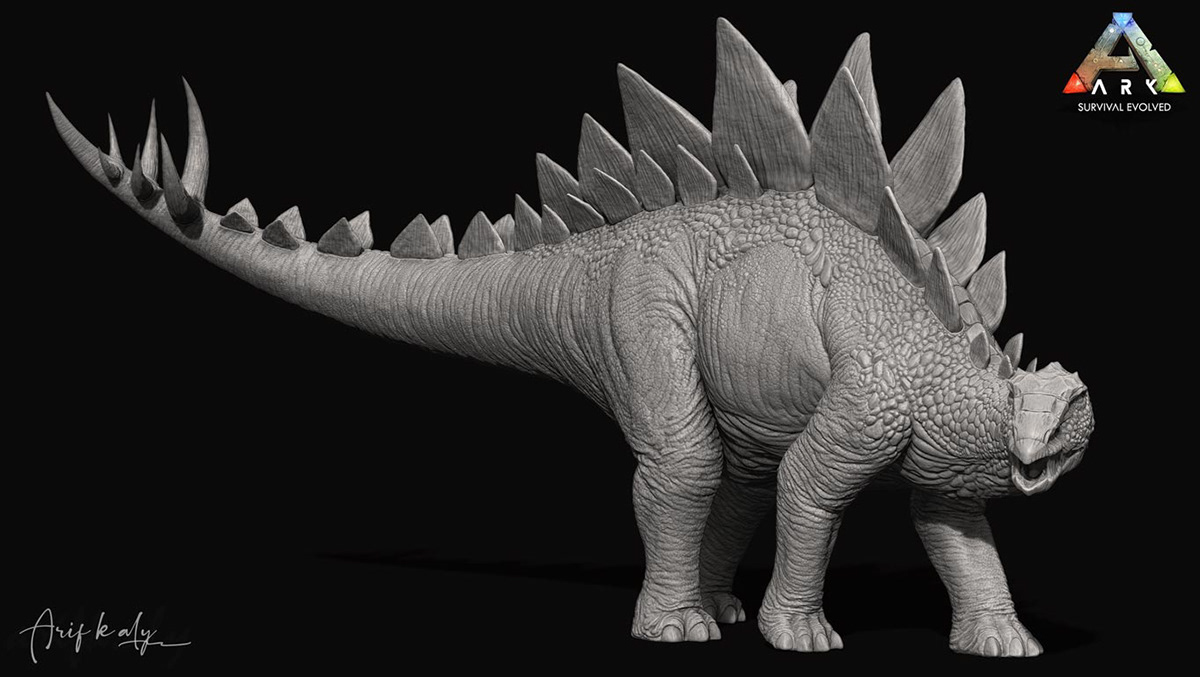 dinosaurs stegosaurus prehistoric ark survival evolved Game Art zbrush render stego fantasy creatures digital 3d