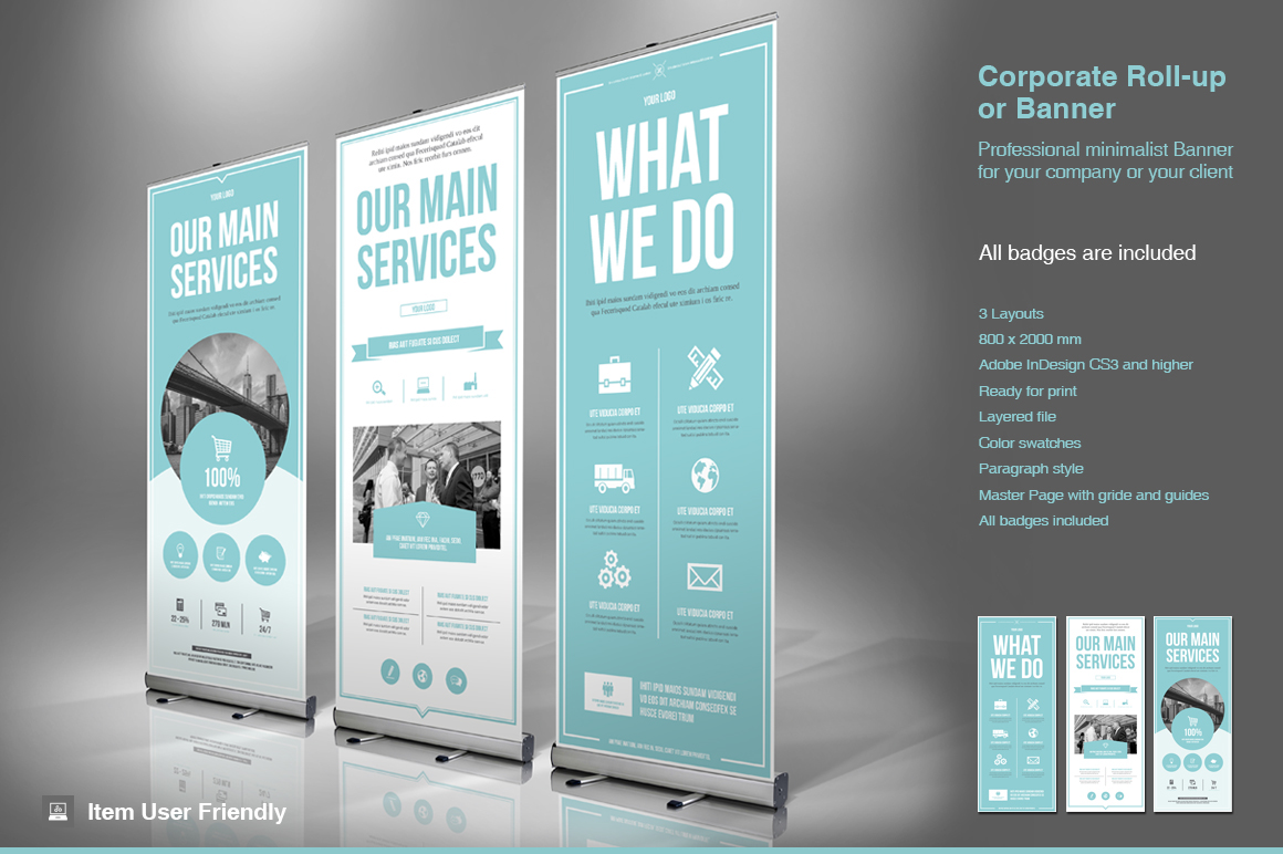rollup roll-up banner Stand Roll-Up banner presentation modern TypoEdition