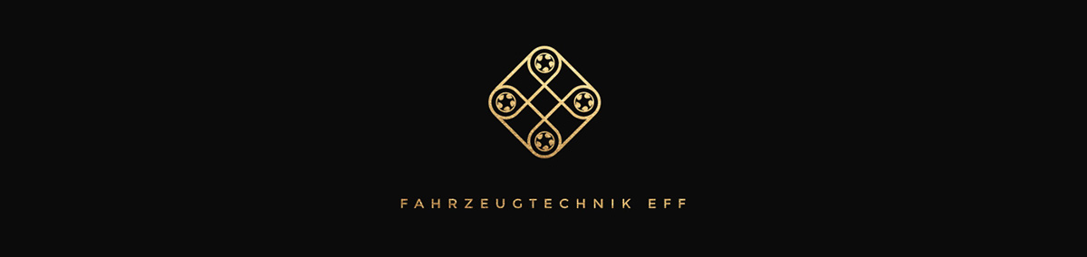 Auto service identity Logotype plakat fahrzeugtechnik black gold
