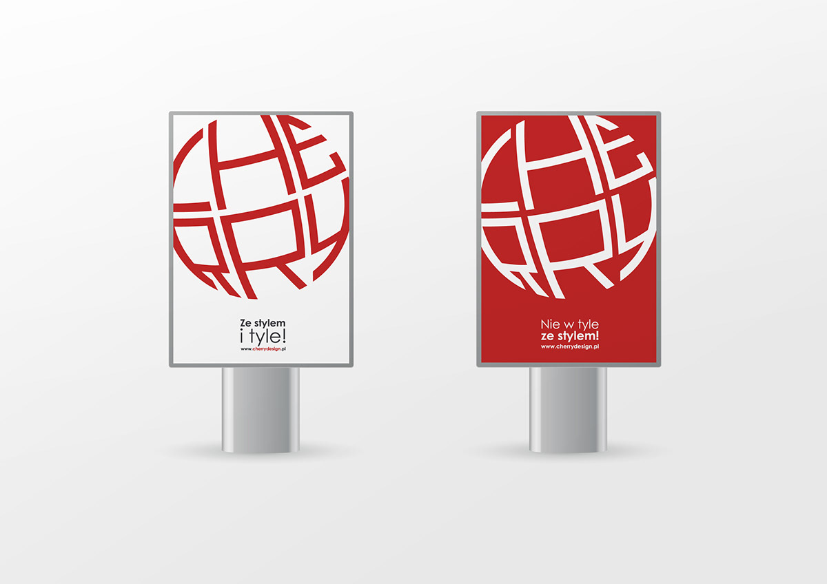 cherry corporate branding  design studio red minimalistic cherry design studio logo