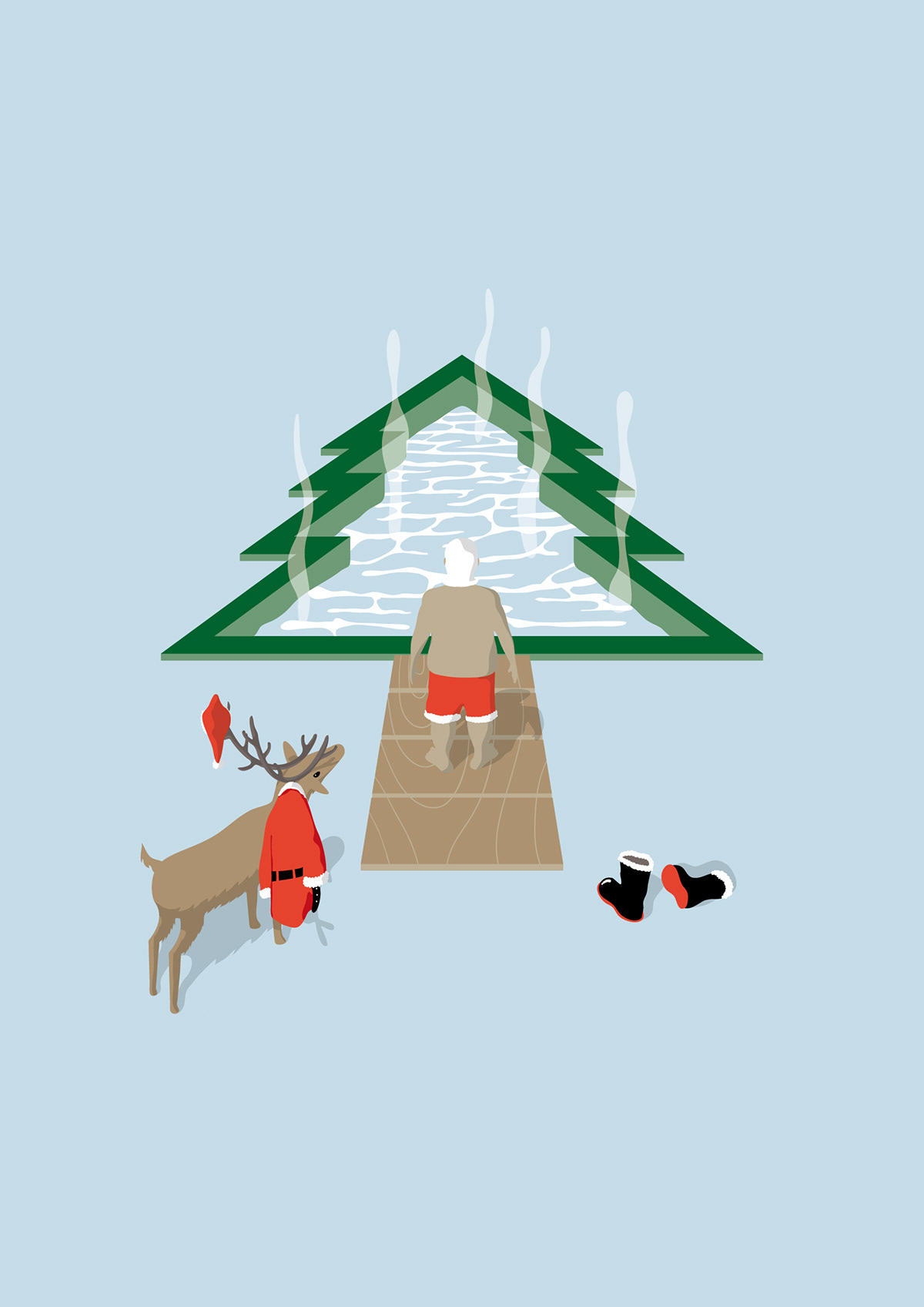 poster Wellness Spa Santa Claus reindeer