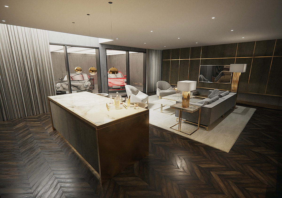 Interior 3D Render corona luxury