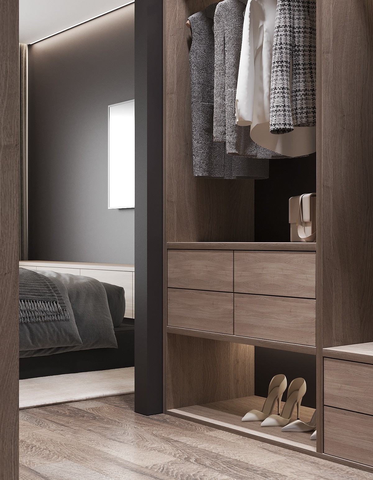 3ds max archviz bedroom bedroom design interior design  modern Render visualization дизайн интерьера