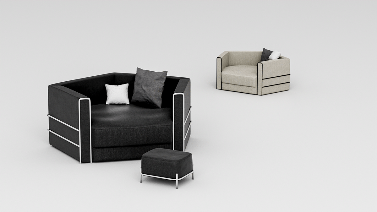 3D blender design Interior furniture