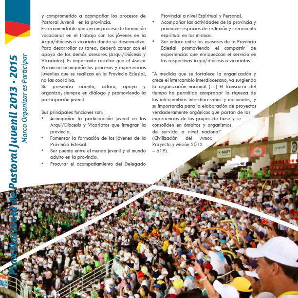 folleto libro PLAN NACIONAL pastoral juvenil Iglesia church venezuela