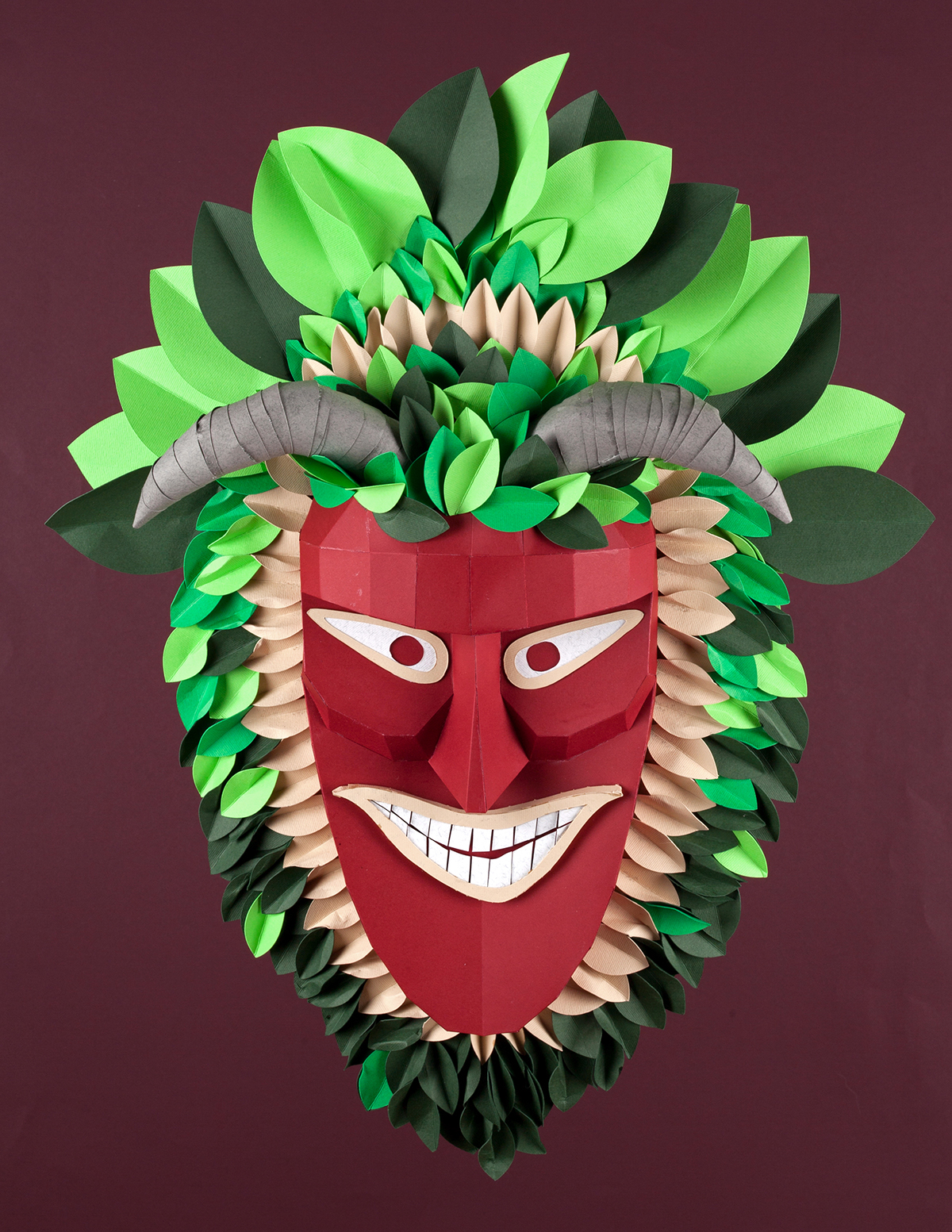 Adobe Portfolio paper mask 3D papercut busó tradition hungarian winter creative Carnival fiesta paper mask 3d paper 3D masks