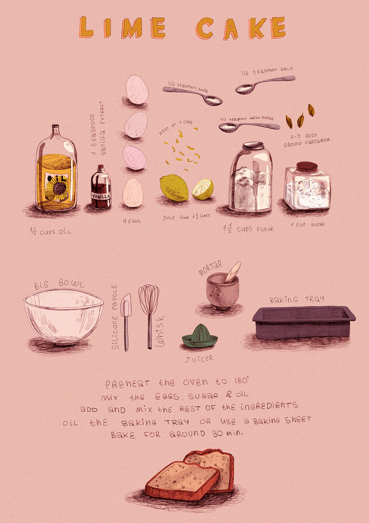 book food illustration Soup cake kitchen restaurant menu comic recipe salad