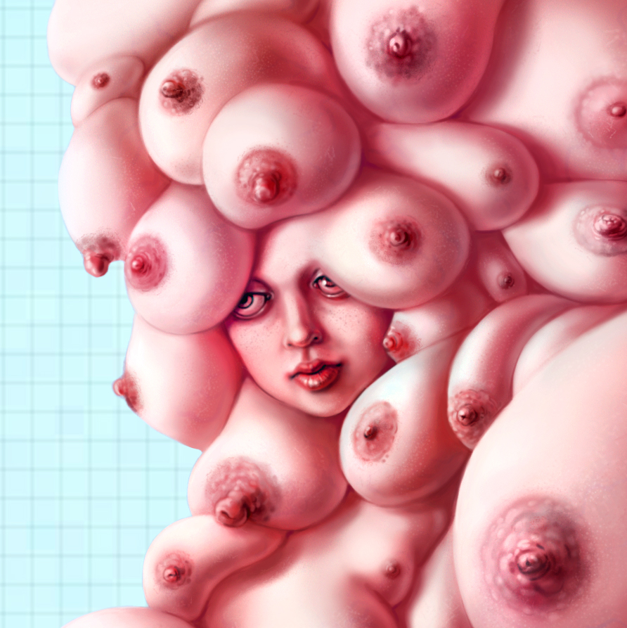 ILLUSTRATION  painting   digital Drawing  figure spheres pink portrait close-ups anatomy