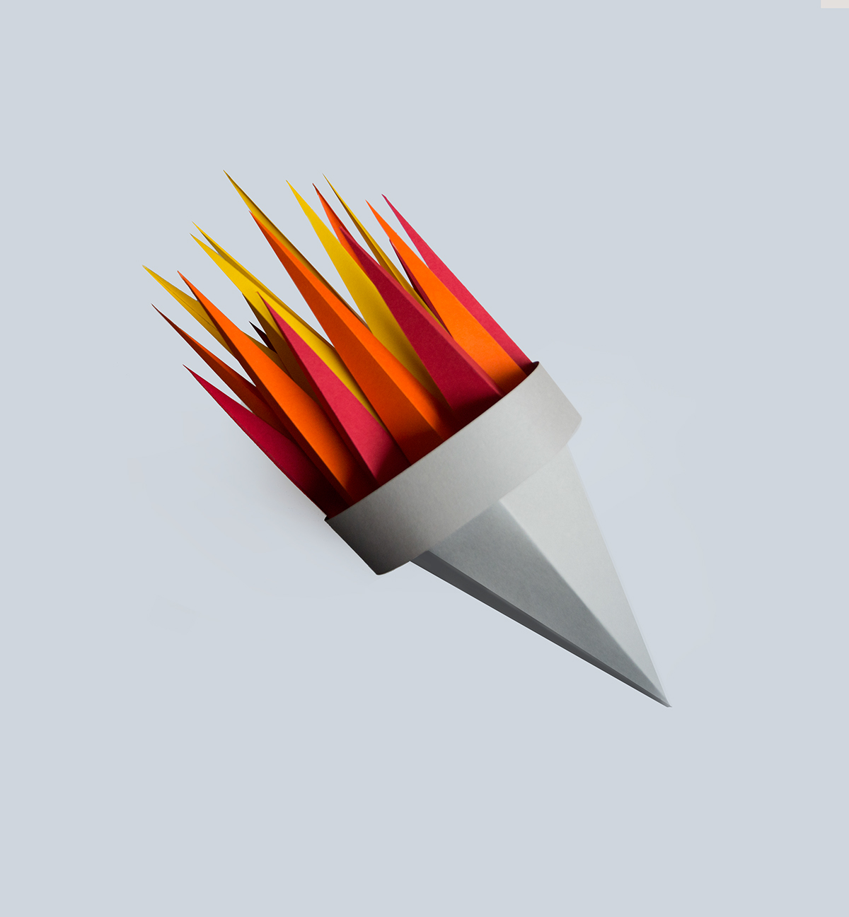 3d paper papercrafts Olympic Games Olympic Torch ILLUSTRATION PAPER