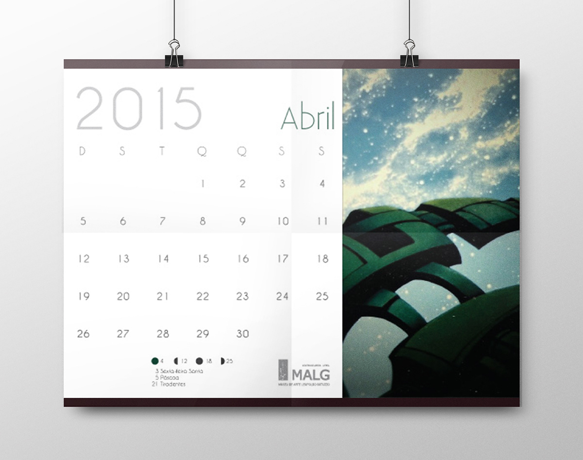 MALG Museu calendario año 2015 calendar art year design gráfico