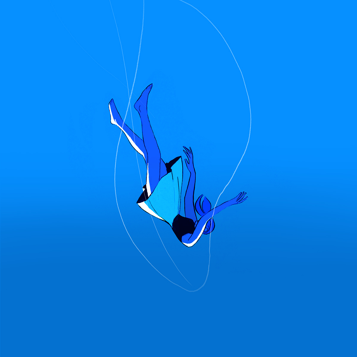 ILLUSTRATION  graphic women woman falling design minimal simple Character animation  gif editorial