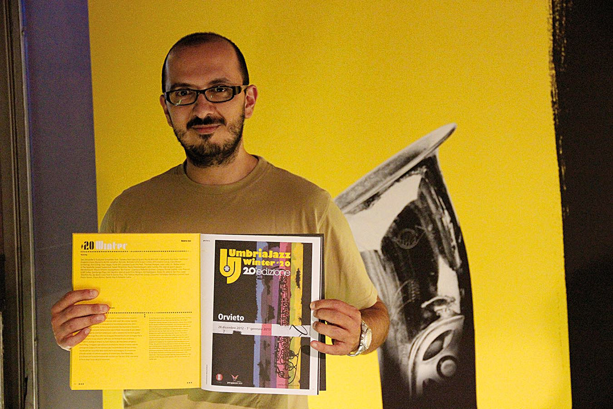 umbria jazz Quarantennale festival posters poster catalogo Francesco Mazzenga Umbria Jazz Winter Orvieto Jazz manifesto illustrazione Catiuscia Marini Governatore Umbria Renzo Arbore Carlo Pagnotta