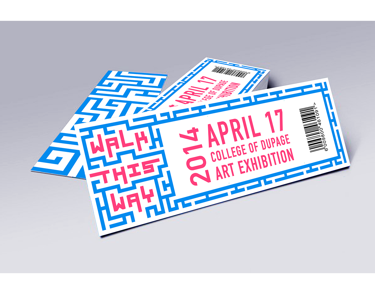 logo identity Exhibition  High School Walk this Way College of DuPage Event maze student art poster ticket flyer