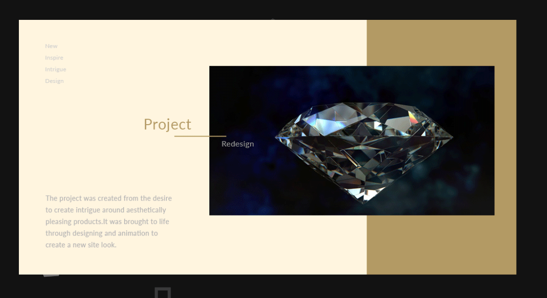UI ux Web Design  UI/UX Design ui design Jewellery diamond  Fashion  Web Template minimal