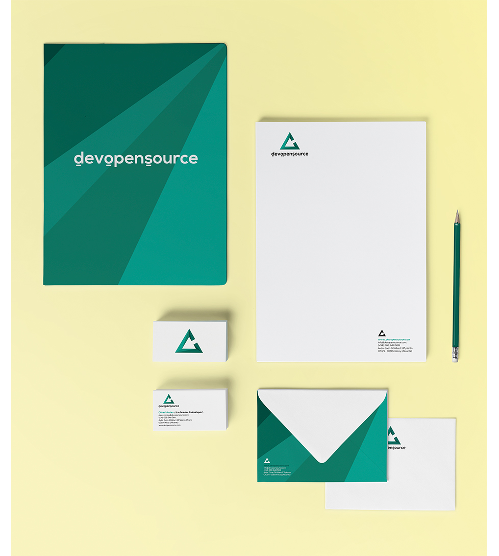 developer technologic logo dynamic logo Green logo open source flat logo clean business card merchandising corporate image