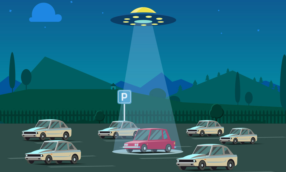 animation  car UFO alien gif