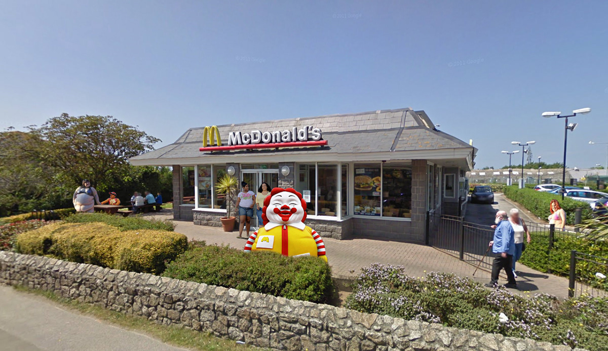 Appropriation satire satirical MacDonalds Costa Primark KFC Abercrombie & Fitch brand funny art