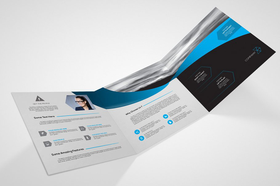 indesign template indesign brochure square brochure Corporate Design Corporate Brochure indd trifold brochure wave blue flat icon