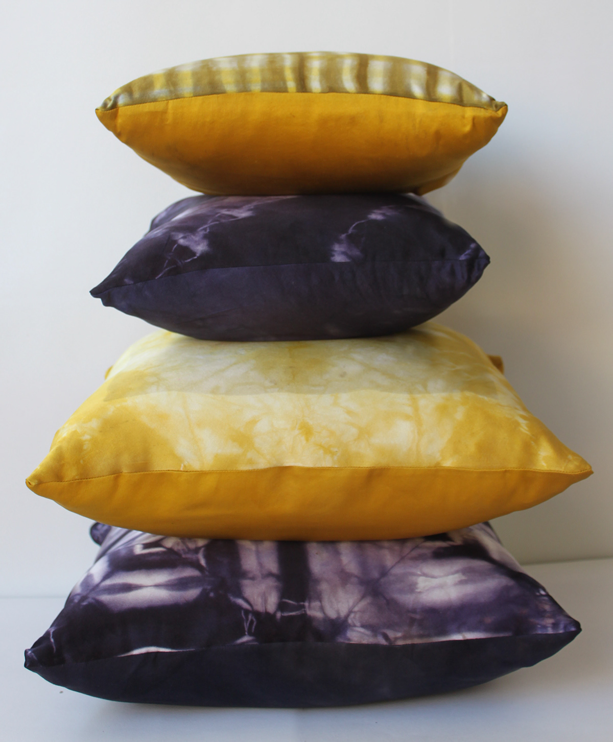 pillows natural dyes shibori Osage Orange Logwood SILK ecobundle emersion dye scarf