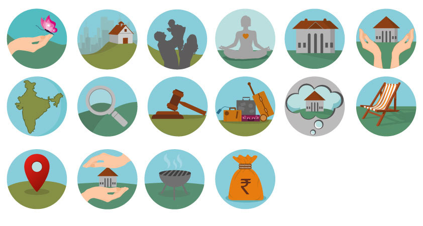 graphics icons Website land agriculture city real estate vector Illustrator farm SKY scroll