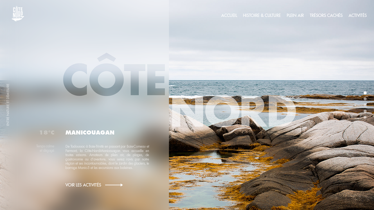 Canada graphisme Quebec tourime Travel UI/UX Webdesign Website