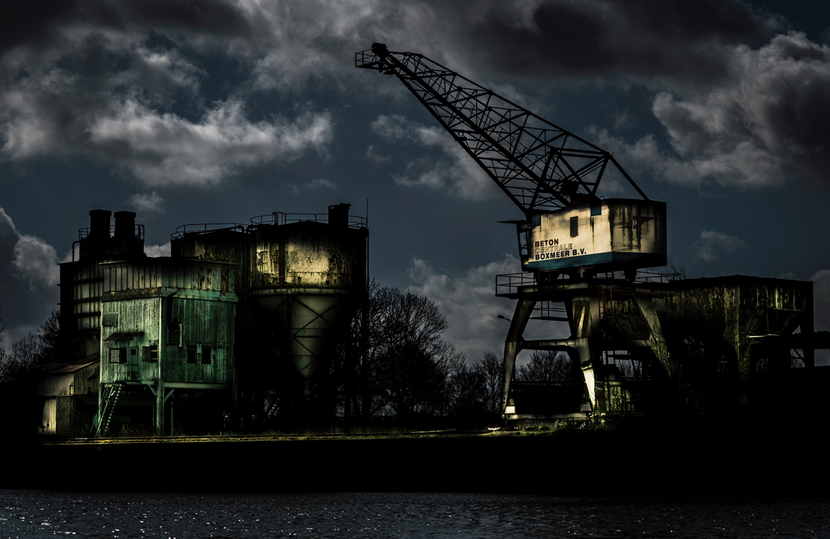 concrete factory old abandoned river Maas boxmeer