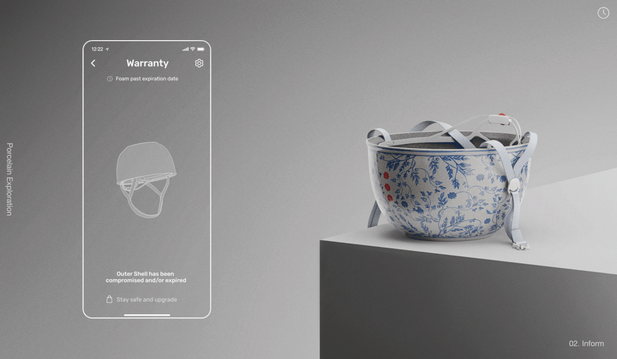 Porcelain Helmet, app animation 