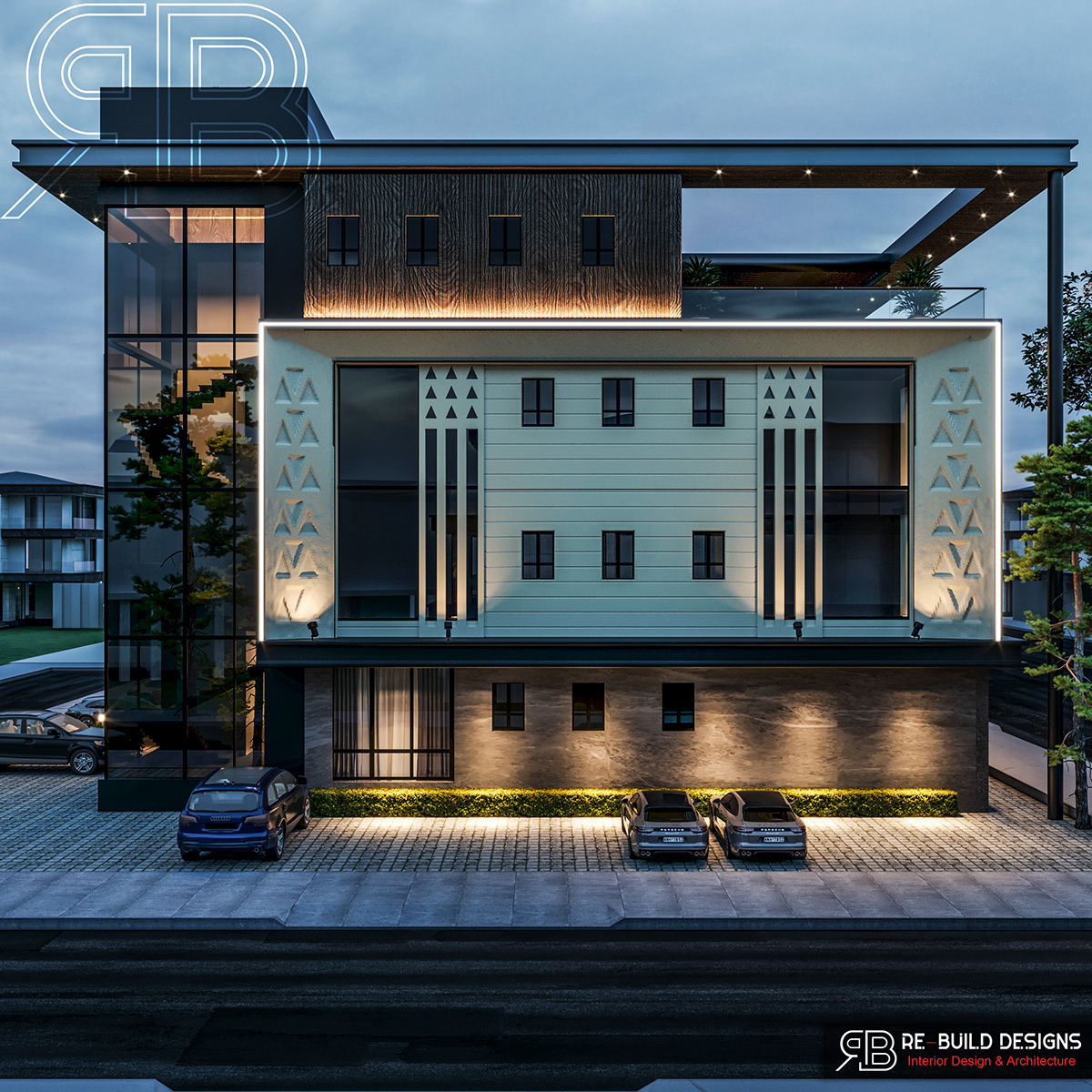 exterior architecture visualization Render interior design  modern facade building house archviz