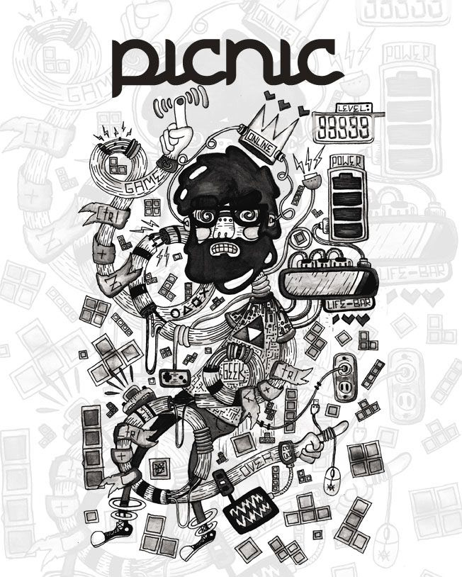 picnic ilustracional Ilustracional2013 geeks alto contraste High Contrast black White