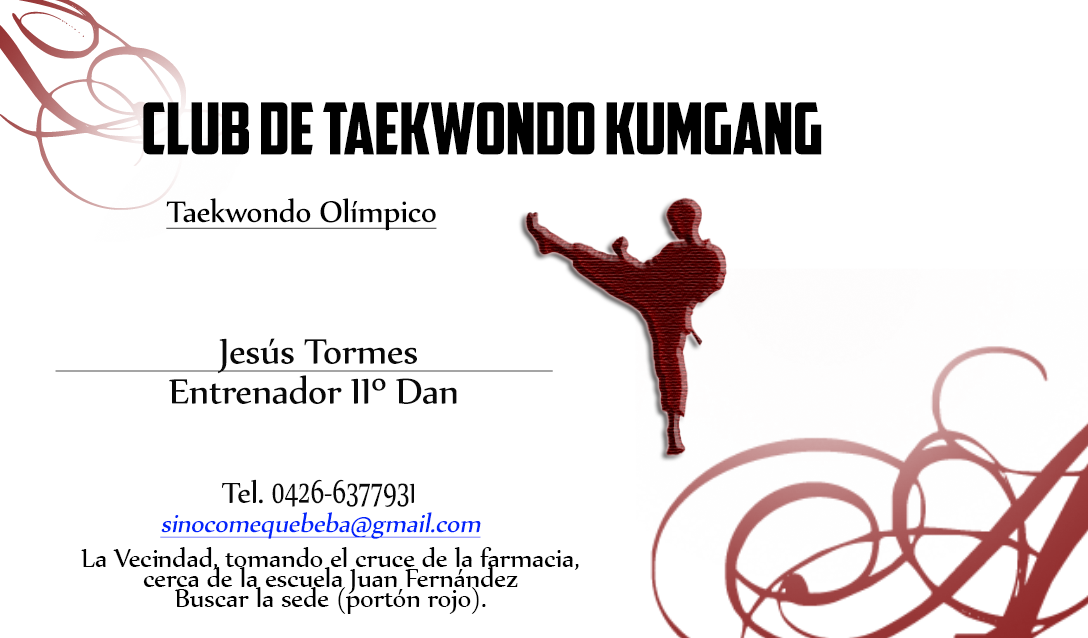 business card taekwondo Presentation card