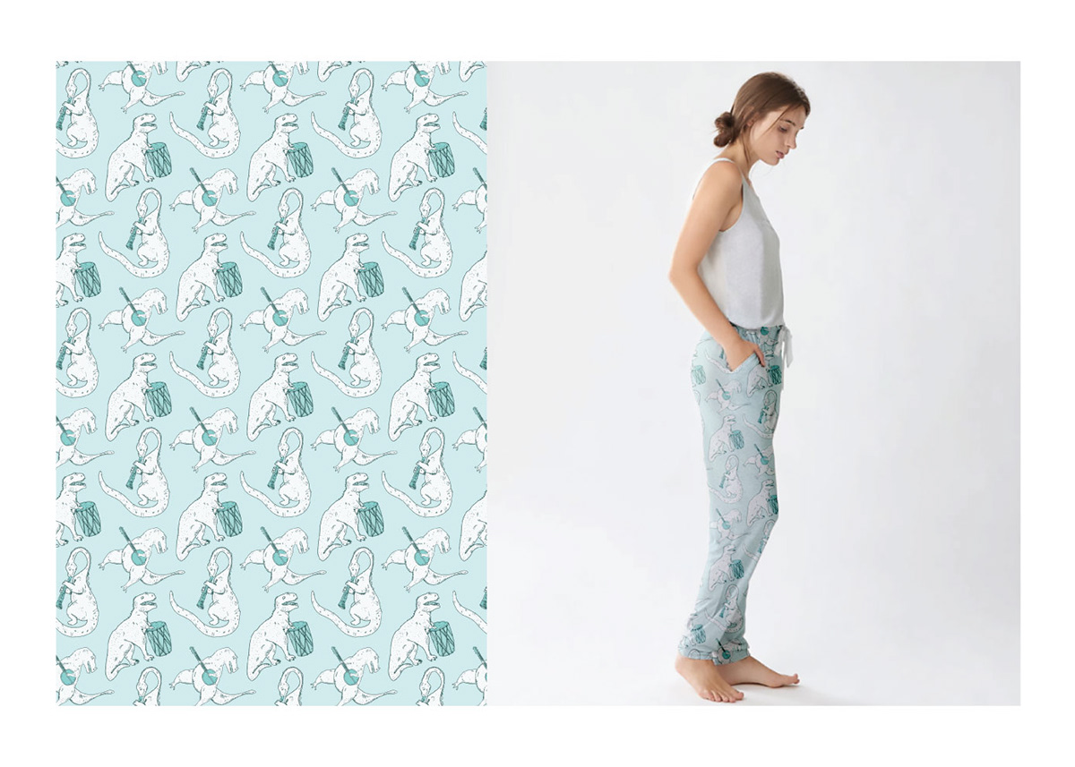 Dinosaur pattern ILLUSTRATION  textile