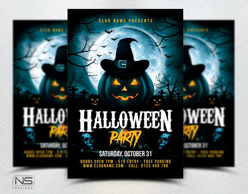 Halloween halloween flyer Halloween Invitation flyer template invitation template Halloween party