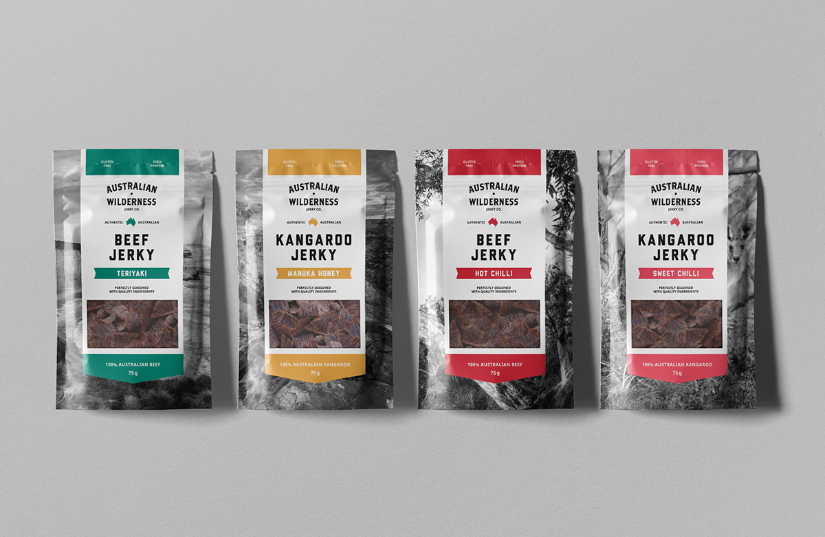 Packaging branding  logo Food  jerky Australian FMCG beef front of pack Australia