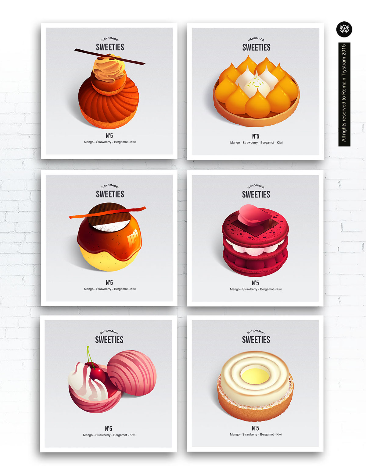 sweet pastriy Food  color Collection cards postcard poster affiche Patisserie yum Good fresh trystram dessert
