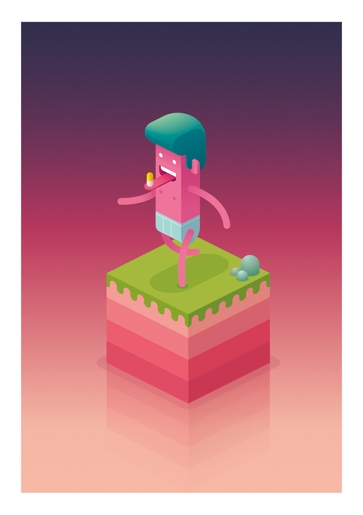 ILLUSTRATION  Isometric minimal simple colour vector characters gradients