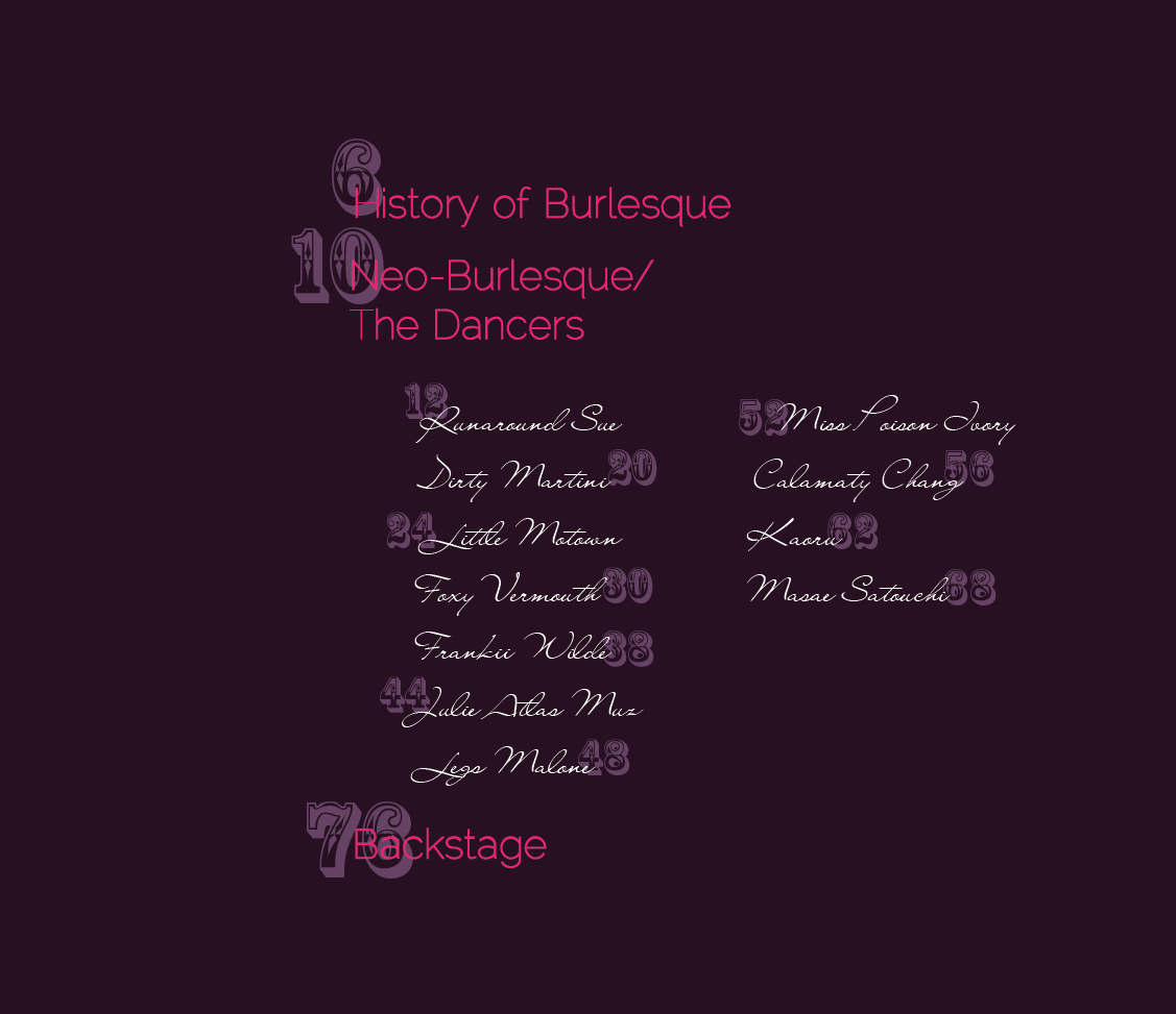 Burlesque New York book design Layout Design graphic design   dancers  Nightlife