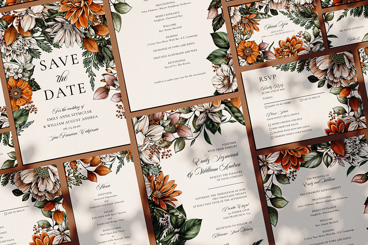 botanical detailed floral Flowers illustrated littlepatterns maggie enterrios Packaging textile wedding