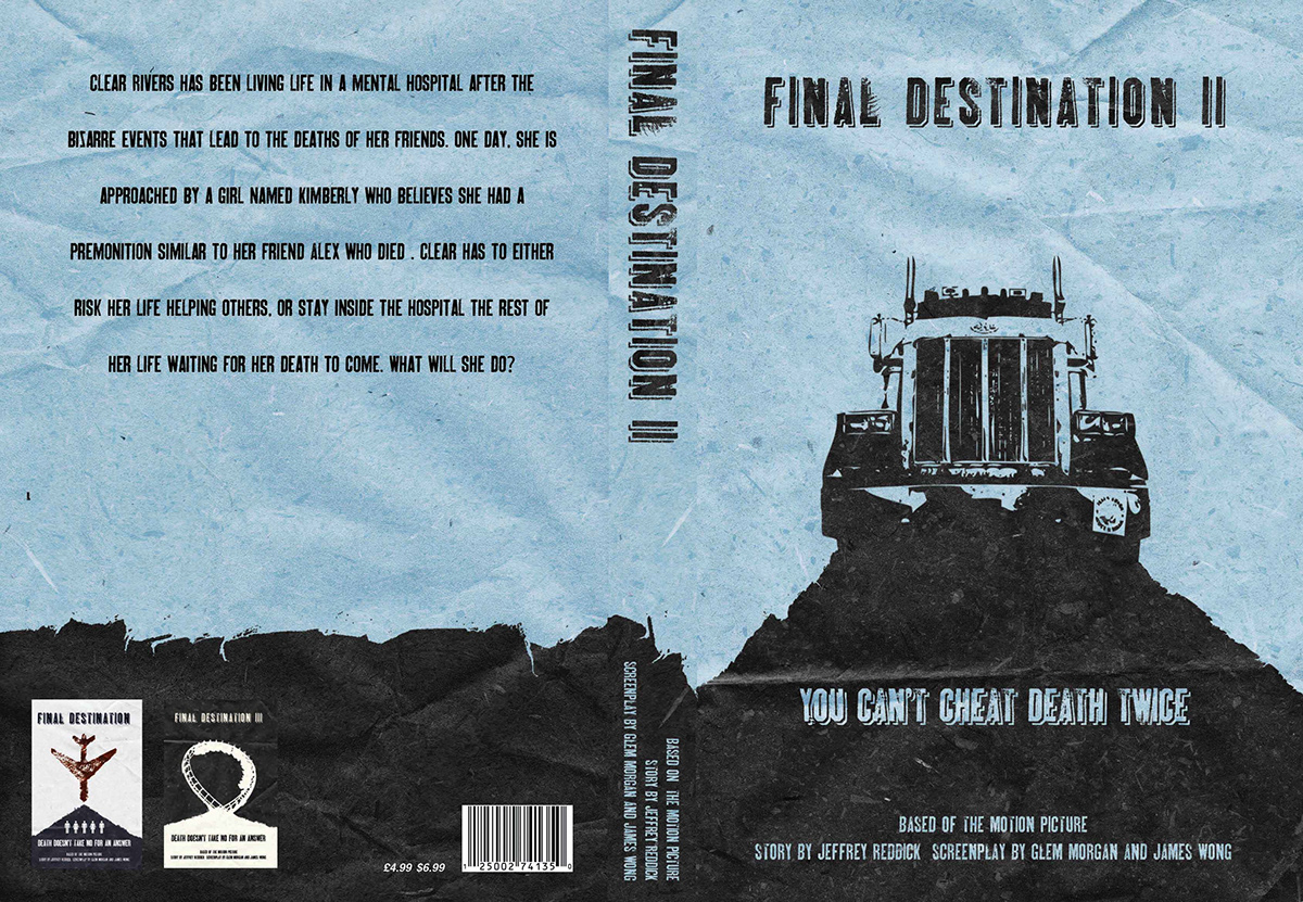 the final destination movie book jacket book jacket cover book cover paper texture textures scan