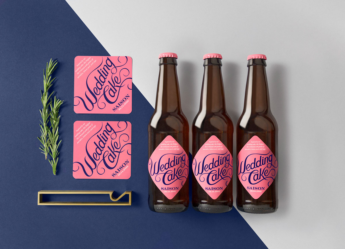 Adobe Portfolio beer saison typography   lettering Label Packaging wedding brewery brewing