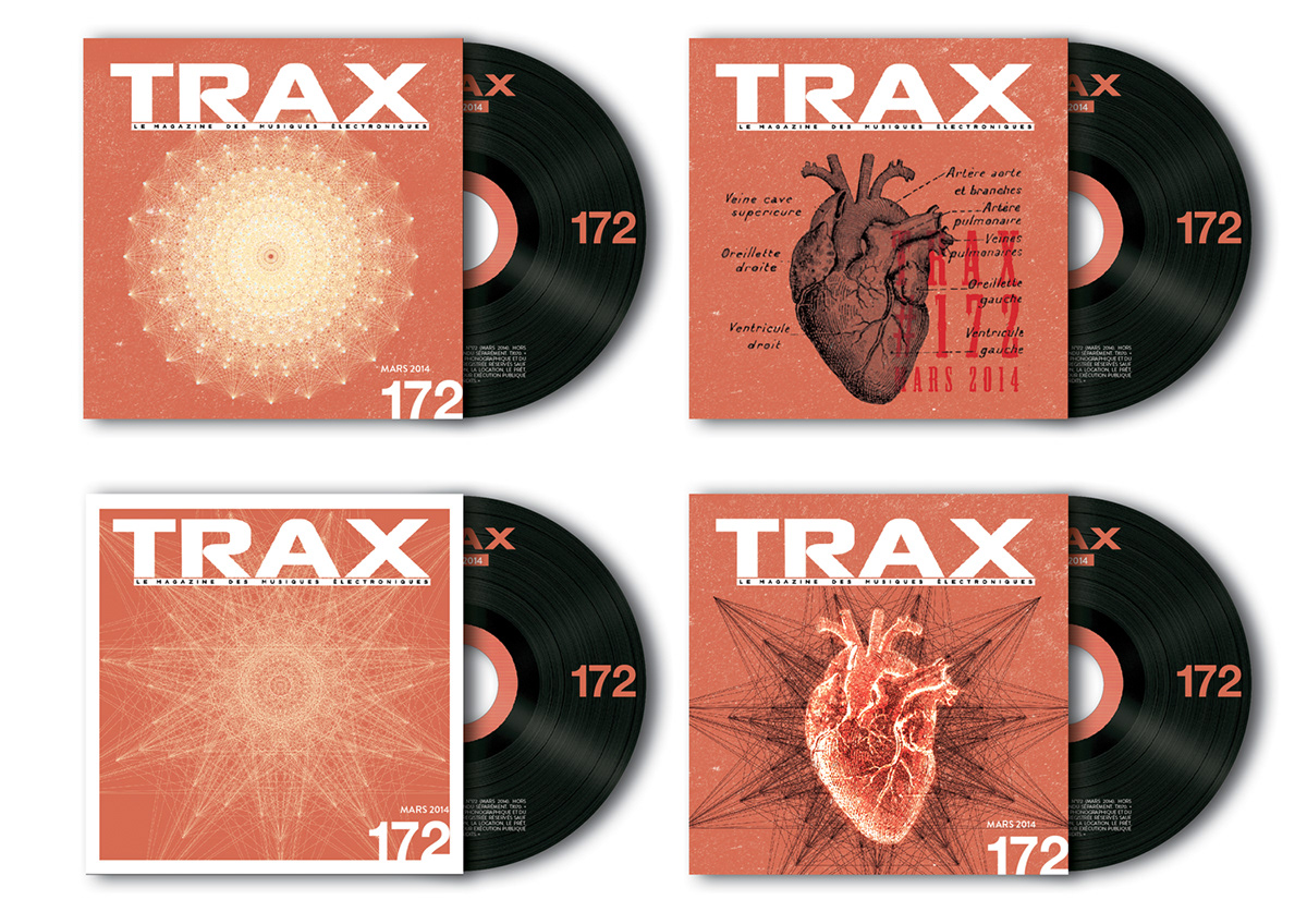 trax magazine electronicelec tronique Paris French france graphisme dessin draw skull geometry solid cover cd