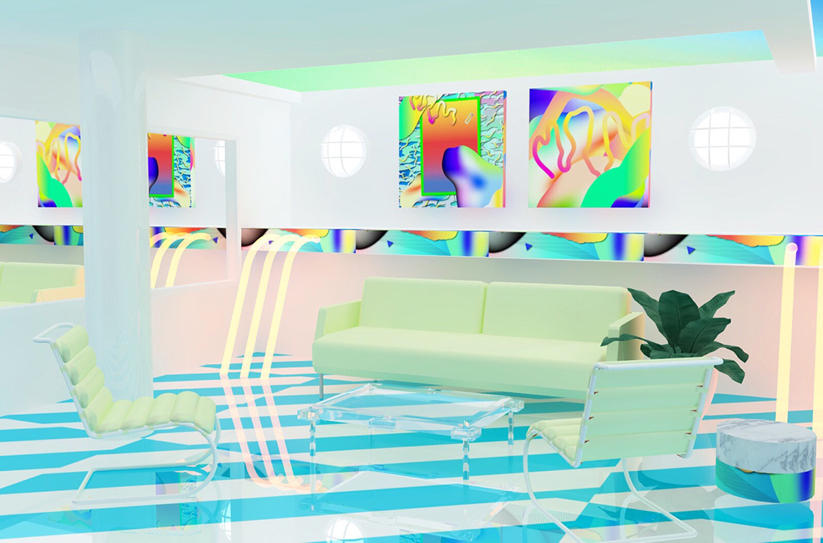 vr interiors digital design Collaboration neon dream 3D 2D design creative