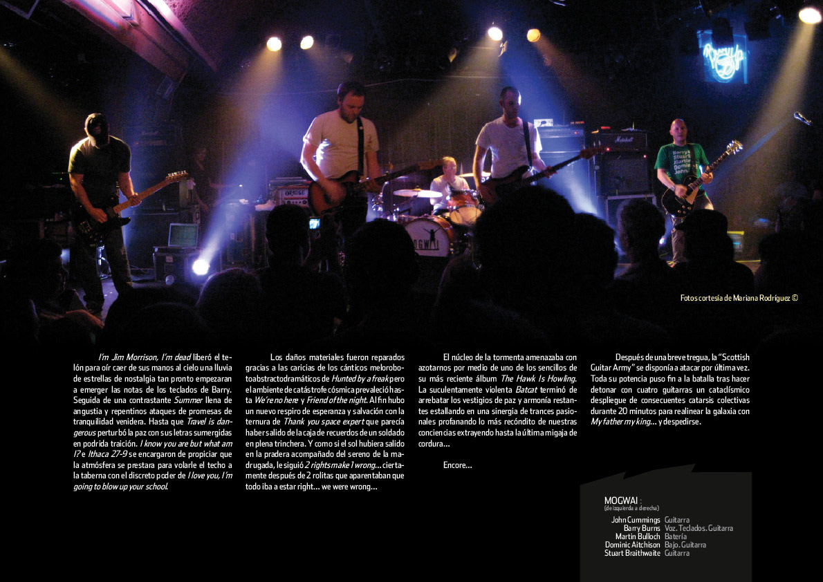 magazine concert review mogwai the mars volta Clandestina editorial San Diego Soma belly up