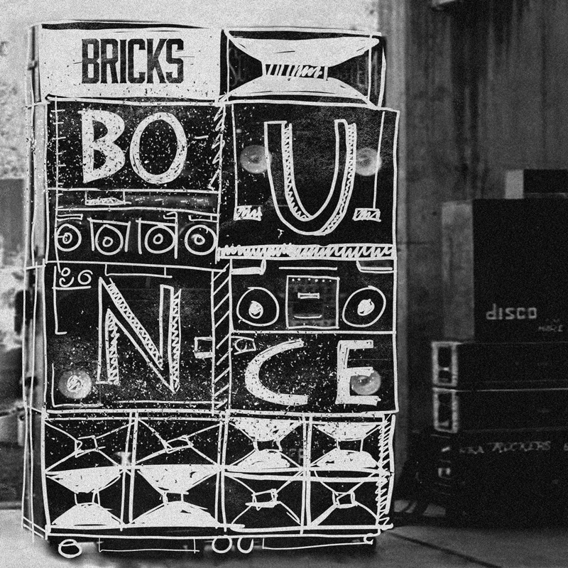 album art bounce black and white typography   ILLUSTRATION  graphic design  Advertising  Ps25Under25 Music Packaging
