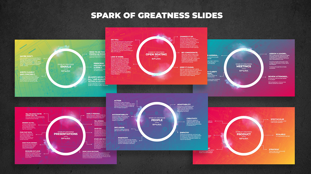 Poster Design posters Publicis Media screen slides spark Spark Foundry Spark of Greatness