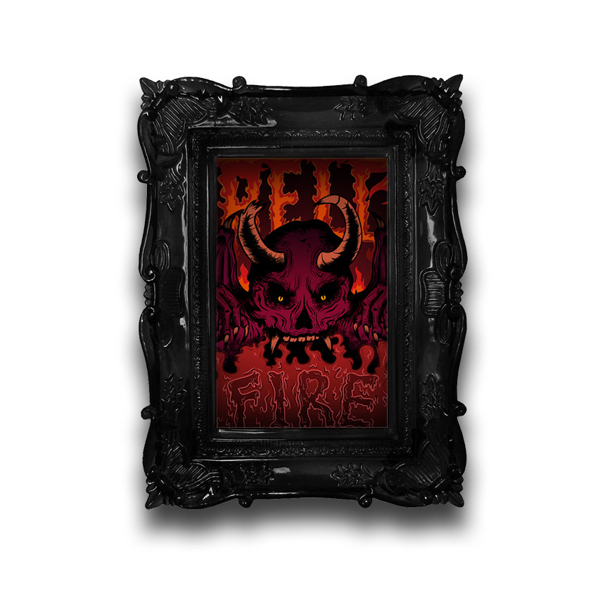devil skull fire blood evil hell