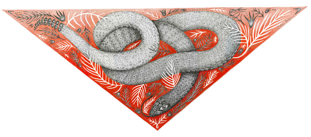 animals lion bird pencil rendered snake scarf textile design decorative