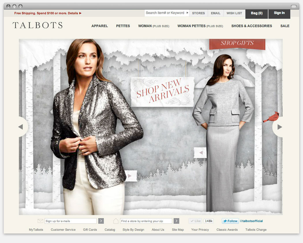 Talbots campaign Retail holidays ecomm e-commerce