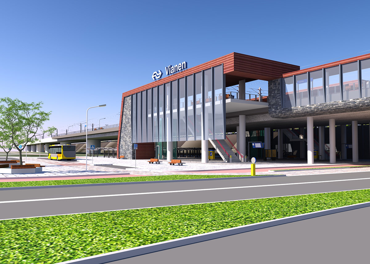 Railways 3D SketchUP infrastructure stration trainstation utrecht breda Gorinchem Oosterhout