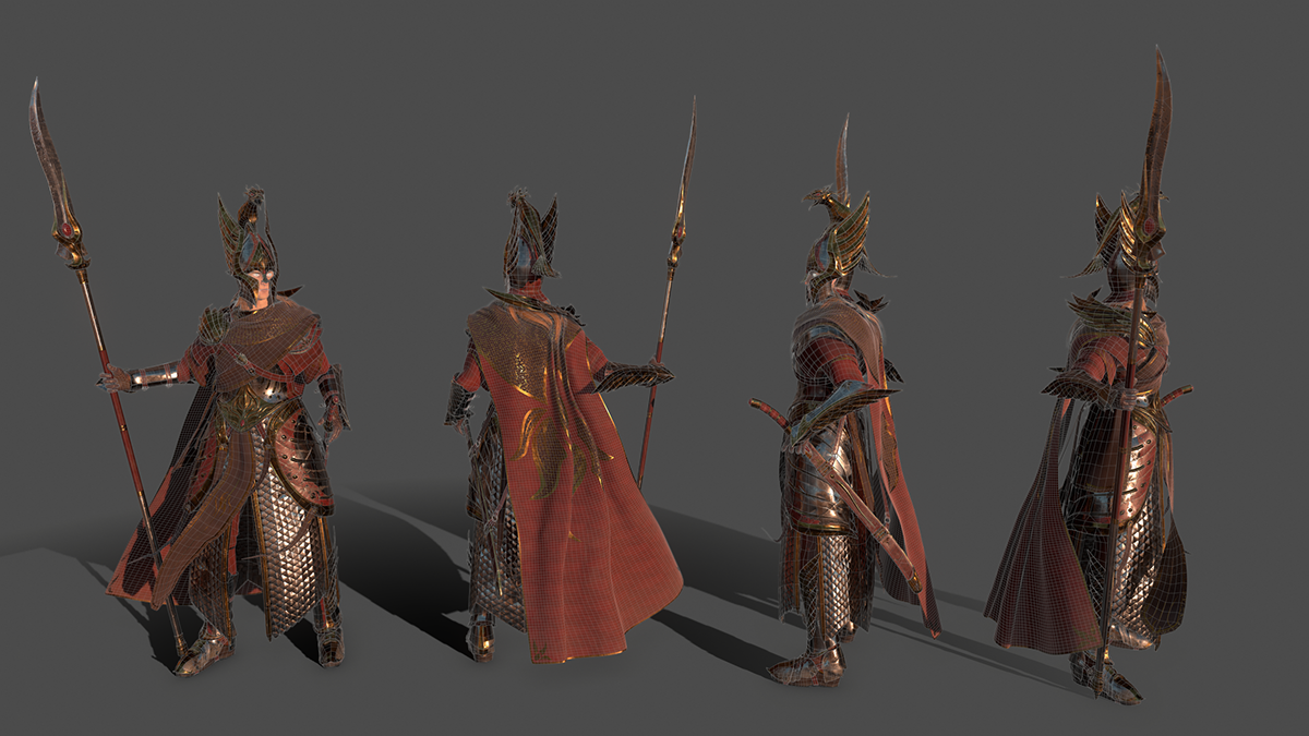 digital 3d Character model high elf  fantasy medieval warrior prince Noble