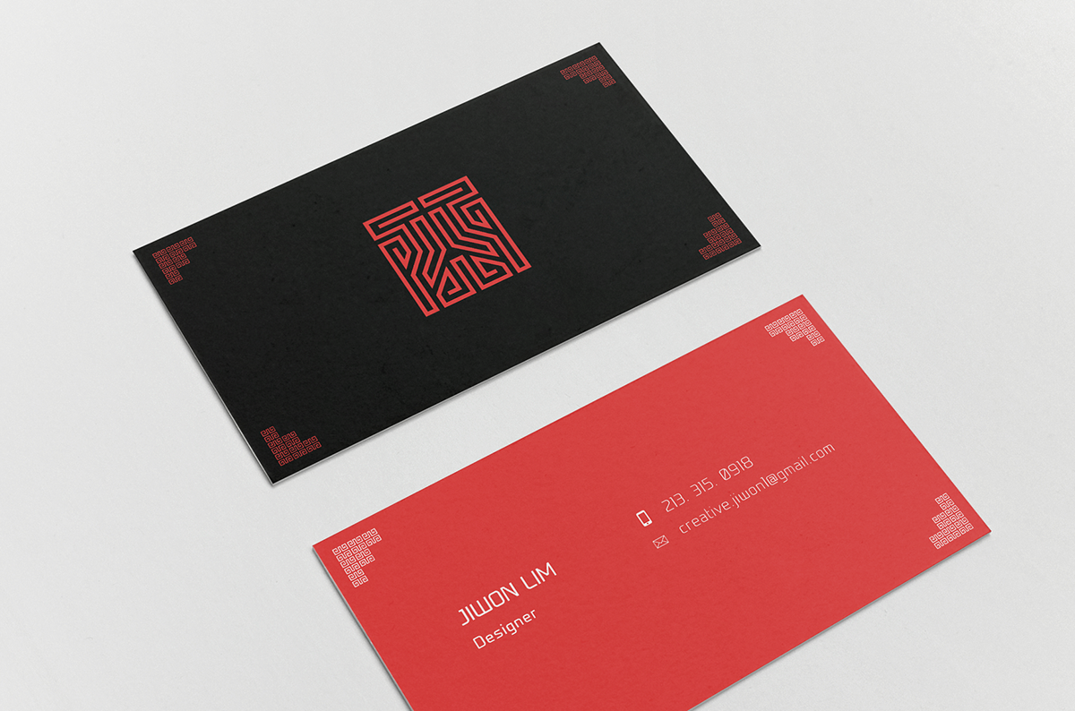 stationary personal identity logo tshirt business card red black design korean pattern simple print Icon poster